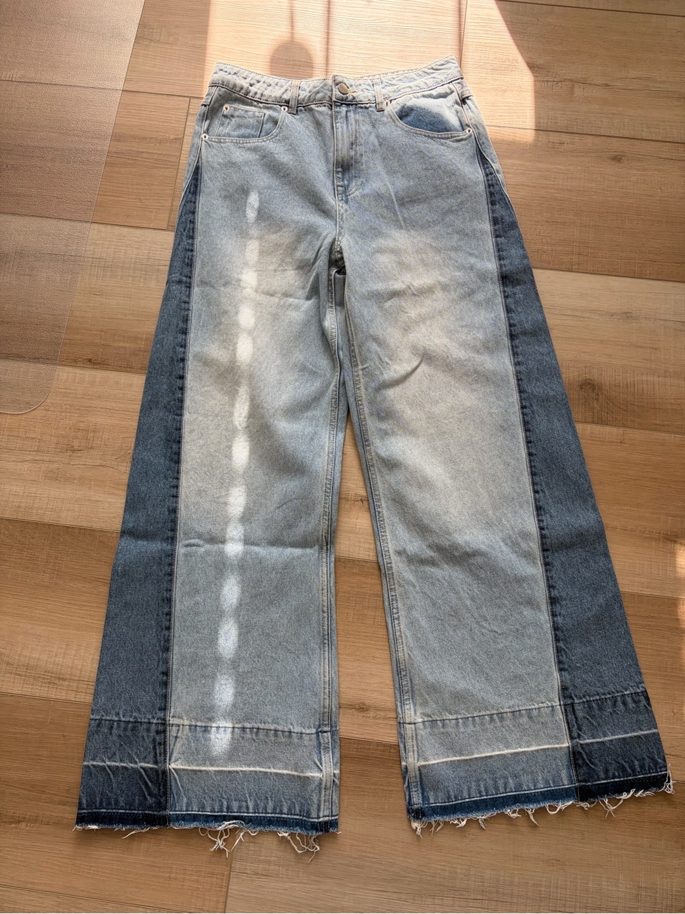 Sans Souci Light & Medium Blue Two-Tone Denim Jeans